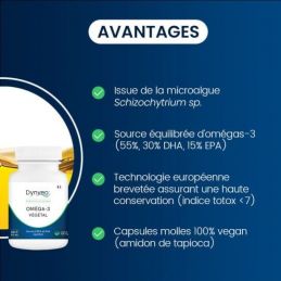 dynveo omega 3 vegetal 60caps vegan performe