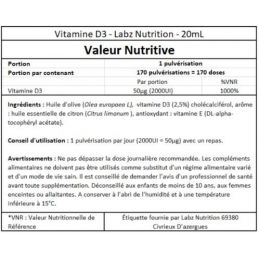 labz nutrition vit d3 spray 2000 ui values