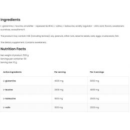 7ostrovit bcaa et glutamine 500g values