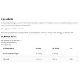 ostrovit collagen vitamine c 400g values