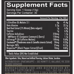 redcon1 totalwar 30servings values