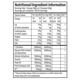 tbjp pumpage pre workout 400g values