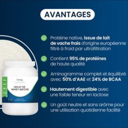 dynveo isolat de whey native 1kg neutre